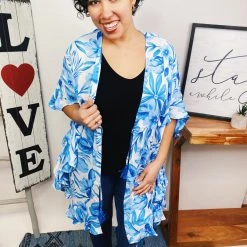 Iris & Rainbow Boutique #L906 Mon Amour Kimono (Blue)