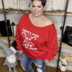 Iris & Rainbow Boutique New Arrivals #H57 Hoes In The House Off The Shoulder Sweatshirt