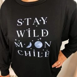 Iris & Rainbow Boutique #L204 Stay Wild Moon Child Sweatshirt New Arrivals