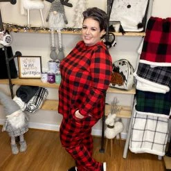 Iris & Rainbow Boutique #945 Red Buffalo Plaid PJ Set