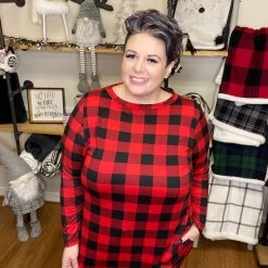 Iris & Rainbow Boutique #945 Red Buffalo Plaid PJ Set