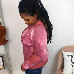 Iris & Rainbow Boutique #K915 Magenta Swirls Hoodie Top New Arrivals