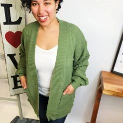 Iris & Rainbow Boutique #L643 Pretty World Cardigan (Olive) New Arrivals