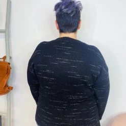 Iris & Rainbow Boutique New Arrivals #K964 Marbled Sweater (Black)