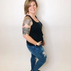 Iris & Rainbow Boutique #K399 Free Fall With Me Tank (Black) New Arrivals