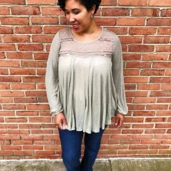 Iris & Rainbow Boutique #K625 Savannah's Favorite Long Sleeve Top (Faded Sage)