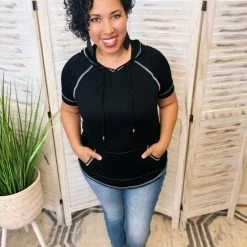 Iris & Rainbow Boutique #K65 Black Out The Lines Hooded Top