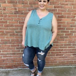 Iris & Rainbow Boutique New Arrivals #M544 Angeline Henley Tunic (Black)