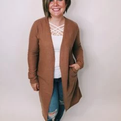Iris & Rainbow Boutique #K301 Mornings With The Sunrise Cardigan (BROWN)