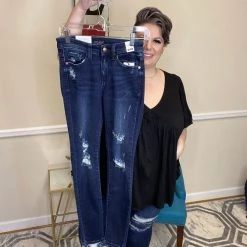 Iris & Rainbow Boutique #J6 Until The Clock Stops Distressed Judy Blue Skinny Jeans New Arrivals