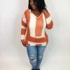 Iris & Rainbow Boutique #K750 Striped Creamsicle Hoodie Top