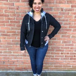 Iris & Rainbow Boutique #J56 Back In Black Jean Jacket New Arrivals