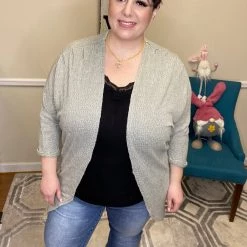 Easel New Arrivals #J10 Spring Is In The Air Cardigan (Sage)