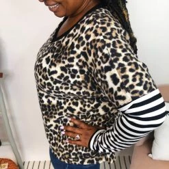 Iris & Rainbow Boutique New Arrivals #K907 Roaming In The Wild Long Sleeve Top