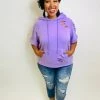 Iris & Rainbow Boutique #K450 Lavender Summer Distressed Hoodie New Arrivals