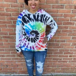 Iris & Rainbow Boutique #F2 Rainbow Swirl Hooded Shirt New Arrivals