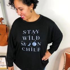 Iris & Rainbow Boutique #L204 Stay Wild Moon Child Sweatshirt New Arrivals