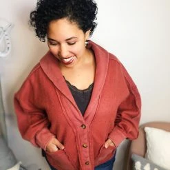 Iris & Rainbow Boutique New Arrivals #L379 Flawless Vintage Jacket (Brick)