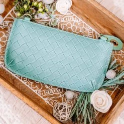 No Ship Drop Ship New Arrivals See You Soon Clutch In Sea Glass By Joy Susan