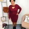 Iris & Rainbow Boutique New Arrivals #K774 My Mystery Long Sleeve Dress (Burgundy) 2 Iris & Rainbow Boutique New Arrivals #K774 My Mystery Long Sleeve Dress (Burgundy)