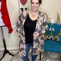 Iris & Rainbow Boutique #H737 A Sense Of Peace Floral Cardigan