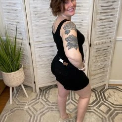 Iris & Rainbow Boutique #J692 Black Out Mid Rise Cargo Judy Blue Shorts