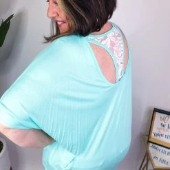 Iris & Rainbow Boutique #M620 My Dolman Back Lace (Mint) New Arrivals