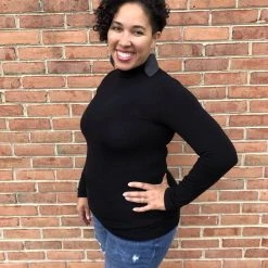 Iris & Rainbow Boutique #H101 Sammy's Turtleneck Top (Black)