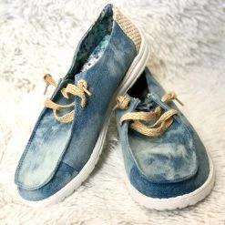 Iris & Rainbow Boutique #J293 Cloudy With A Chance Of Denim Slip On Shoes