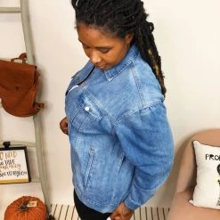 Iris & Rainbow Boutique #K910 Slay Every Day Denim Shacket New Arrivals