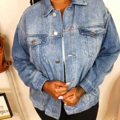 Iris & Rainbow Boutique #K910 Slay Every Day Denim Shacket New Arrivals