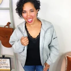 Iris & Rainbow Boutique #L221 Quilt Me In Hoodie (GREY) New Arrivals