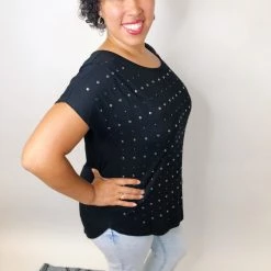 Iris & Rainbow Boutique #K516 Turn On The Lights Top (Black) New Arrivals