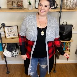 Iris & Rainbow Boutique #F22 Wild For Plaid Color Block Cardigan