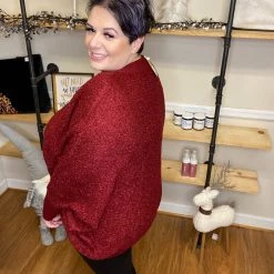 Iris & Rainbow Boutique #H50 Cherry Dolman Sweater