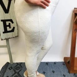 Iris & Rainbow Boutique #L568 Gorgeous Me Jacquard Leggings (Natural)