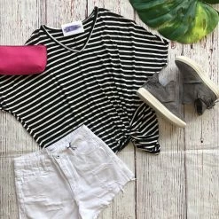 Iris & Rainbow Boutique New Arrivals #779 Stripe It Up Dolman