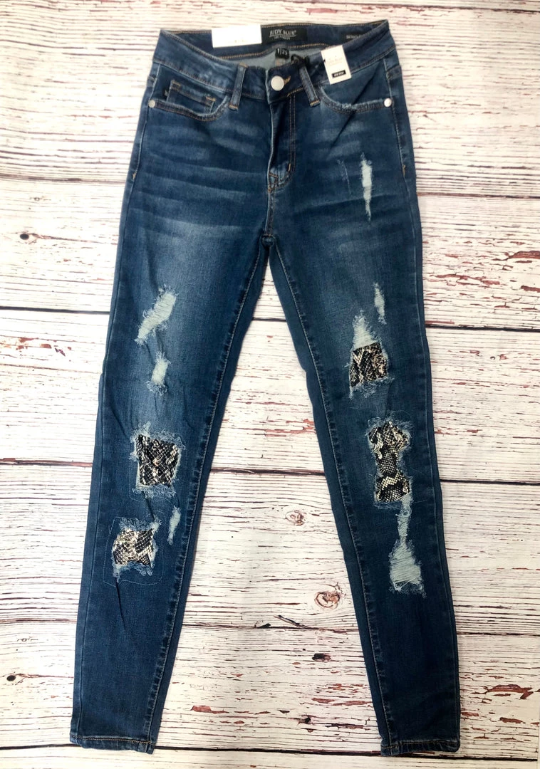 Iris & Rainbow Boutique #H98 Slithering Snakes Distressed Patch Judy Blue Jeans New Arrivals 3 Iris & Rainbow Boutique #H98 Slithering Snakes Distressed Patch Judy Blue Jeans New Arrivals