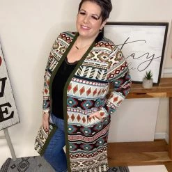 Iris & Rainbow Boutique #L530 Shapes Of You Aztec Cardigan New Arrivals