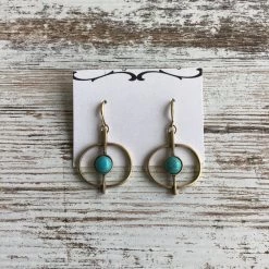 Iris & Rainbow Boutique #769 Turquoise Center Hoop