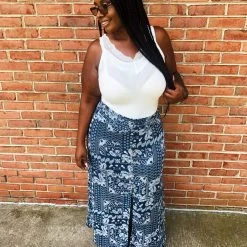 Iris & Rainbow Boutique New Arrivals #K691 Blue Skies In Paradise Paisley Skirt