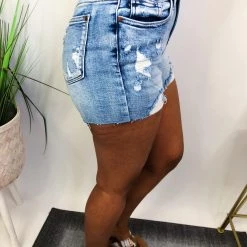 Iris & Rainbow Boutique #M764 Girl On Fire Judy Blue Shorts