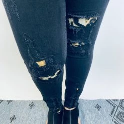 Iris & Rainbow Boutique #K514 Pretty And Wild On Leopard Patch Black Judy Blue Skinny Jeans