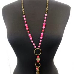 Iris & Rainbow Boutique #H597 The Light Of Pink Feather Necklace New Arrivals