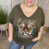 Iris & Rainbow Boutique New Arrivals #K273 Easy Tiger Graphic T-shirt
