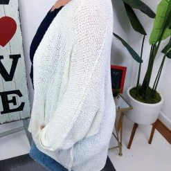 Iris & Rainbow Boutique #M676 Knitted From The Heart Cardigan (Off White) New Arrivals