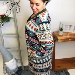 Iris & Rainbow Boutique #L530 Shapes Of You Aztec Cardigan New Arrivals