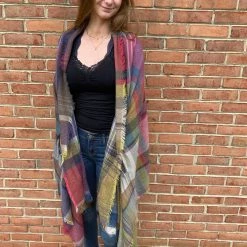 Iris & Rainbow Boutique #D47 Riley's Multicolor Plaid Ruana