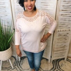 Iris & Rainbow Boutique #K68 Sunday Morning Lace Dolman Top