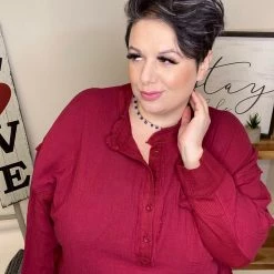 Iris & Rainbow Boutique New Arrivals #L637 Good Time Top (Wine)